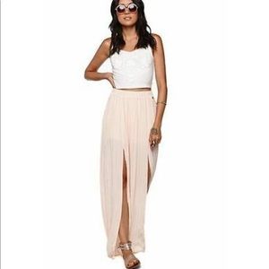 Kendall and Kylie Pleated Maxi Skirt